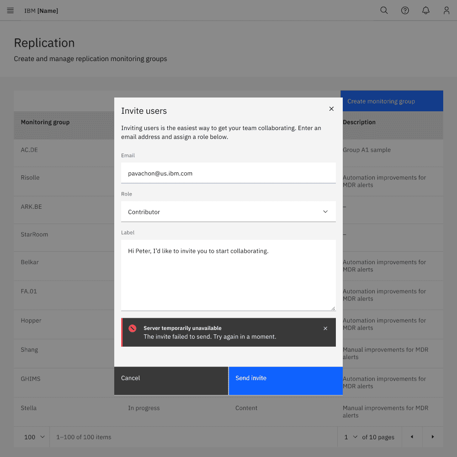 Example of server-side
