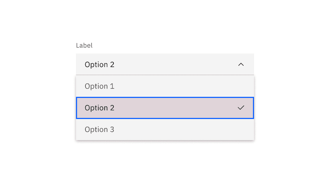 Default dropdown menu option click target.
