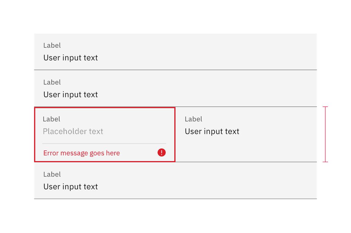 Examples of an invalid state with two columns